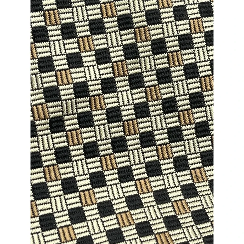 Valerio Garati Necktie Black & Tan Plaid  Silk Men's Tie 4